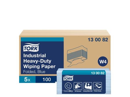 TORK Avtorkningspapper Extra Kraftigt blå W4 100/fp - Lyreco - Städ och hygien - Toalettpapper och torkpapper - Industritork