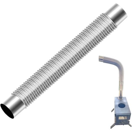 Røgrør til brændeovne/pejse – fremstillet af rustfrit stål, ikke-forlængelig længde – fleksibelt