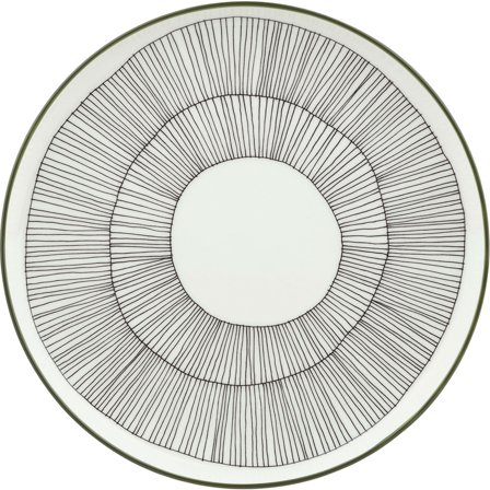 Marimekko Kukat Puhkeavat Lautanen Ø20 cm, valkoinen/vihreä/musta