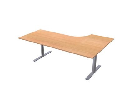 LANAB DESIGN Skrivbord El V 2x1,2x0,8x0,6m boklaminat/grå - Lyreco - Kontorsmöbler och inredning - Bord och hurtsar - Skrivbord - Höj/sänkbar