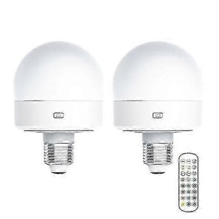 USB Genopladelig Pære med Fjernbetjening Timer Dæmpbar Nem at Installere Batteridrevet E27 Pære RGB Lampe