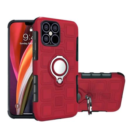 Iphone 12 Pro Max - Geometriskt Ring Skal - Röd Red Röd