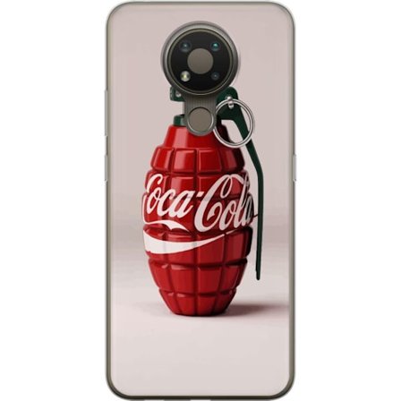 Kompatibelt Mobildeksel til Nokia Nokia 3.4 Kunstnerisk illustrasjon av Coca Cola granateple i rødt og grønt, pop art inspirert motiv med lekende ko