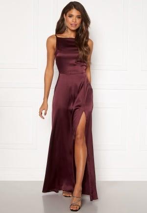 Bubbleroom Occasion Laylani Satin Gown Wine-red 46 Wine-red Kjoler Dam