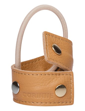 Leather Band Short Bendable Rivets Brown Corinne