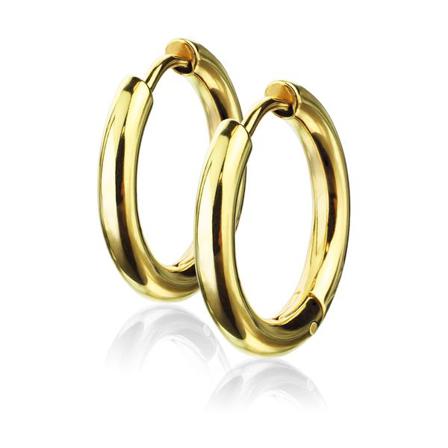 1 Par19 Mm Hoops Örhängen I Guldpläterad 316l Kirurgiskt Stål