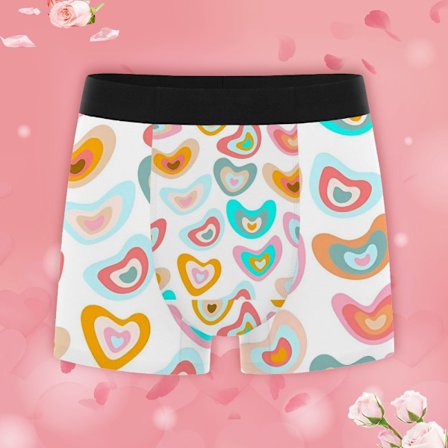 Hjärtmönstrade, andningsbara kalsonger för män, stretchiga, elastiska underbyxor med lättviktsdesign, perfekt present till män på Alla hjärtans dag 