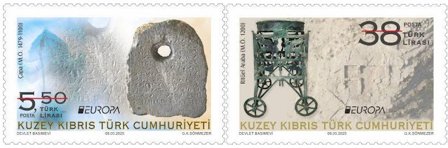 Cypern tyrkisk - EUROPA 2025 Nationale arkæologiske opdagelser - Postfrisk sæt 2v