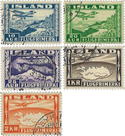 Island 1934 - AFA 175, 176A, 177A, 179-180 - Stemplet