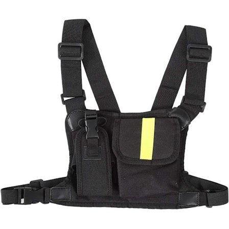 Radiobryst med radio Walkie Talkie brystlomme justerbar vest for menn