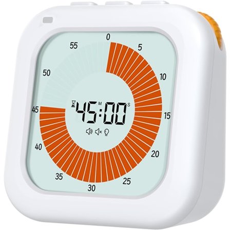 Visuell timer digital, 60-minutters nedtellingstimer, fokus trening for barn og voksne, justerbart volum