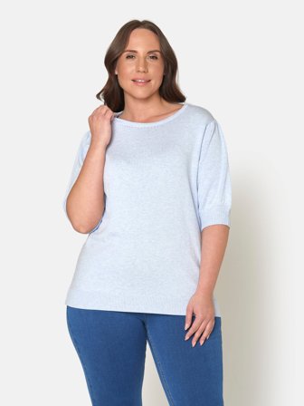 CISO - Kortærmet Strik - Blå Melange