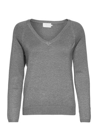 Peony V- Neck Pullover Grey Minus