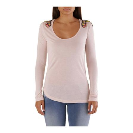 Met, Round-neck Knitwear Roze, Dames, Maat:S,Viscose