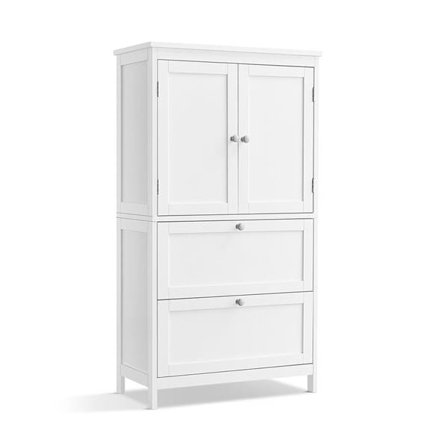 Badeværelsesskab med 2 skuffer og døre - Hvid