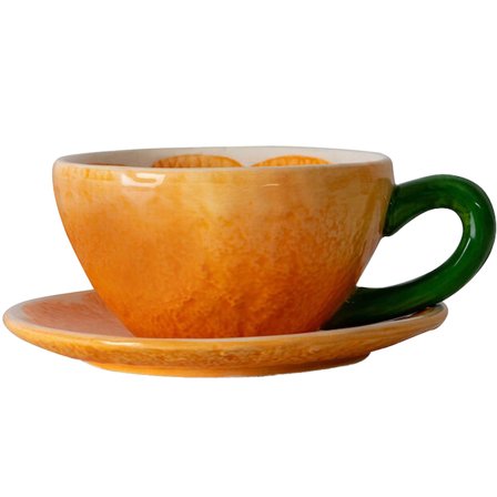 Byon Mandarie kopp med fat 25 cl, oransje