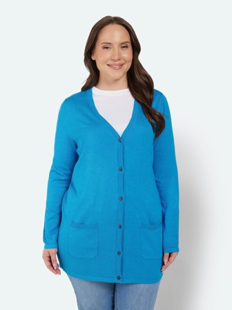 CISO - Langærmet Cardigan - Blå - Lommer