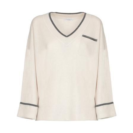 Brunello Cucinelli, Sweater Biały, Kobieta, Rozmiar: M