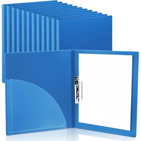 12-pack Slagfri Klämmappmapp 8,5 x 11 tum med Metallklämma och
