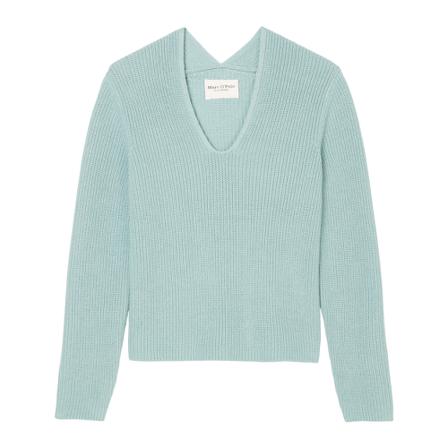Marc O'Polo Knitted V-neck jumper, relaxed Blå, Dame Striktrøjer