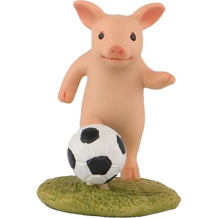 Pieni possupatsas, hartsi kodin sisustus, onnekas eläinpuutarhapatsas miniatyyrimaisemaan (possu jalkapallo)