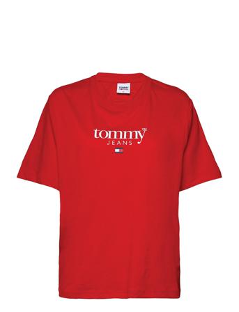 Tjw Crv Reg Essential Logo1 Ss T-shirt Top Rød Tommy Jeans