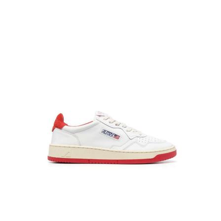 Autry, Medalist Low Sneakers In Leather Wit, Dames, Maat:36 EU
