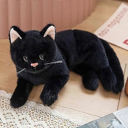 Nye Modeller 31cm/12.2 tommer Halloween Sort Kat Plyslegetøj Livagtig Plys Kat Fyldt Dyr Legetøj Teenager Ting Kitty Dukke Kawaii Hallowee...