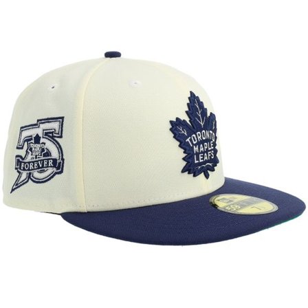 New Era - NHL Vit fitted Keps - "Hatstore Exclusive x Toronto Maple Leafs 59FIFTY 75 Anniversary Chrome/Navy Fitted " @ Hatstore