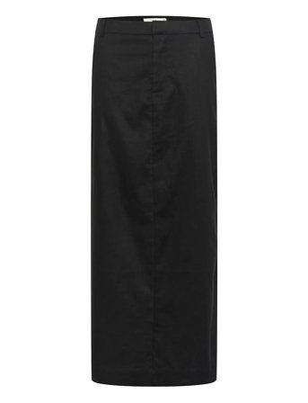 Gzizza Linen Mw Skirt Skirts Maxi Skirts Black Gestuz