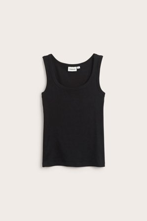 Kappahl | Ribbat linne Svart XS | Svart