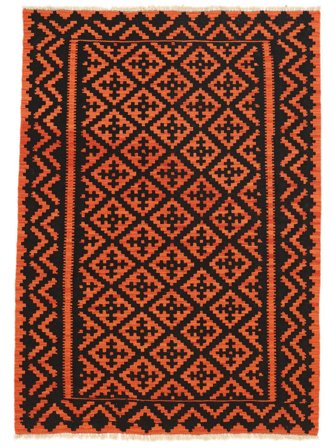 Tapis Kilim Ghashghaï 126X176 Noir/Rouge ( Perse)