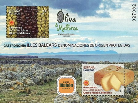 Spanien - Gastronomi fra Mallorca og Menorca - Postfrisk miniark
