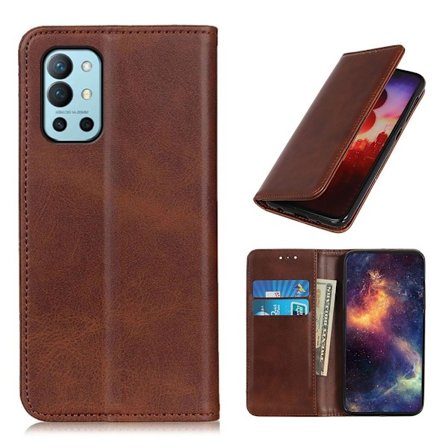 Lompakko-style Aitoa Nahkaa Läppäkotelo For OnePlus 9R - Kahvi