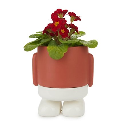 Balvi Ceramic Flower Pot Mr. Standy Red