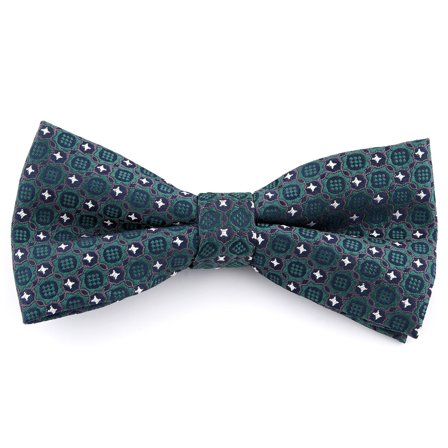 Dark Green Whimsical Polyester Pre-Tied Bow Tie for Men - Pre-tied bow ties