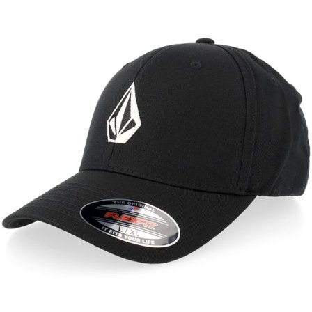 Volcom - Svart flexfit Keps - Full Stone Hat Black Flexfit @ Hatstore