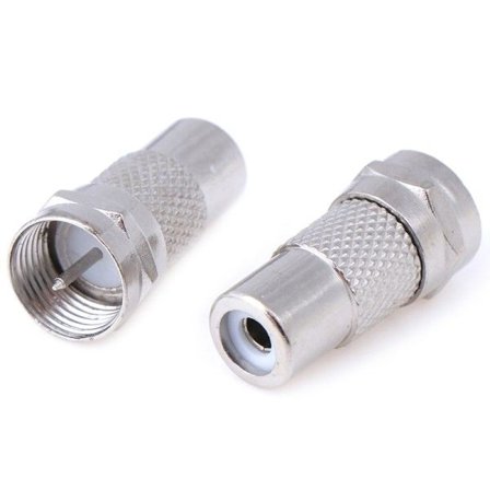 1/2stk F Type Hann Til RCA Hunn Plug Rett Rf Konnektor Koaksial Adapter