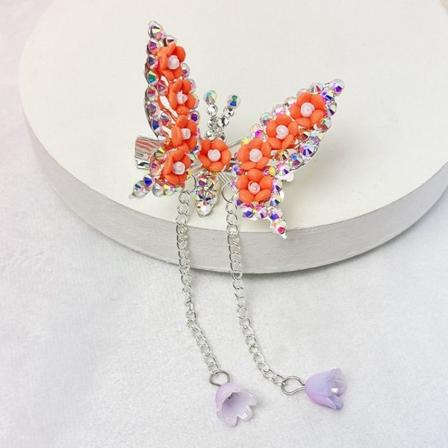 Rhinestone Butterfly Hårnål Butterfly Bangs Sideklemme FARGE 6 Color 6