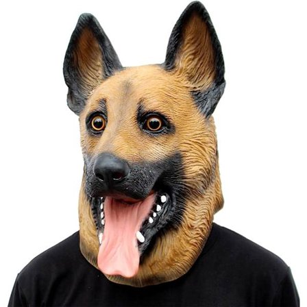 Hundemaske Halloween Fest Hundekostume Masker Maske Super Bowl Underdog Kostume Latex Dyrehovedmaske (Tysk hyrde)