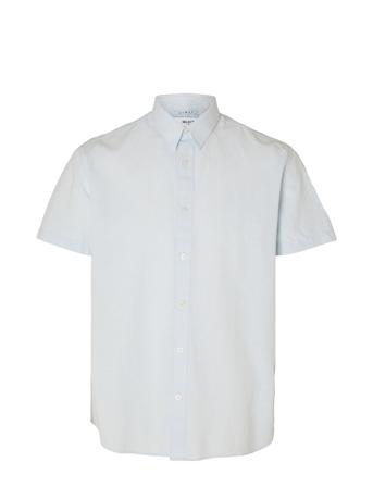 Slhregnew-Linen Shirt Ss Classic W Selected Homme Blue