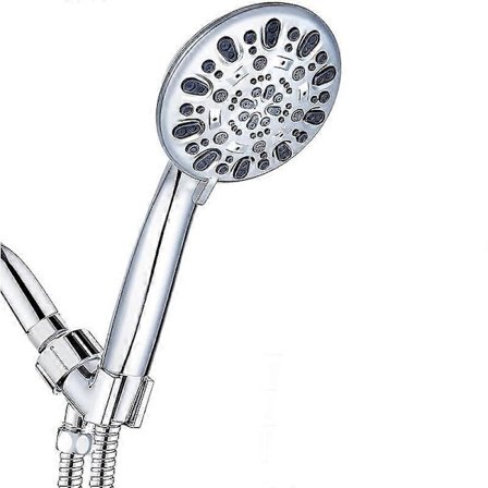 Duschhuvud, CUCM Högtryck 4 Sprayinställningar med Slang Justerbar Massage Spa Handhållet Duschmunstycke med 1,5M Slang, Krom