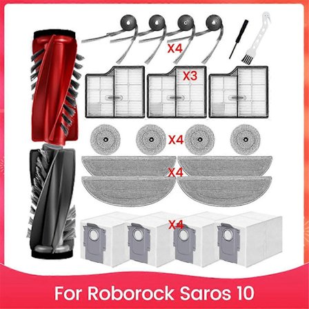 Reservedele til Saros 10 Støvsuger Hovedbørste HEPA Filter Moppepuder Støvposer Tilbehørssæt