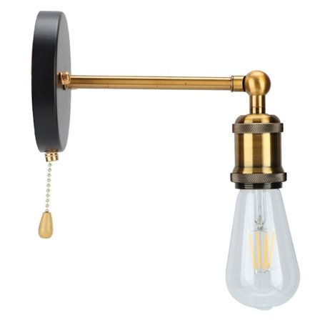 Vintage-rauta E26/ E27 yksittäinen seinävalaisin LED-seinälamppu pyörivä KLB