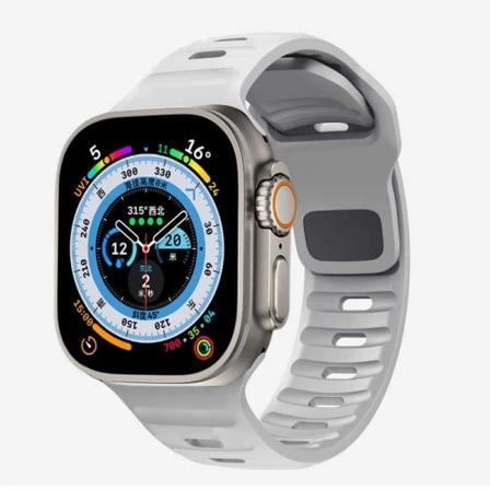 Ny original silikonrem för Apple Watch Ultra 49mm sportarmband iWatch Series 9 8 7 45mm 41mm 6 5 4 3 SE2 44mm 40mm band Light grey 38mm 40mm 41mm