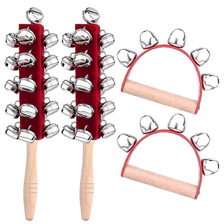 Julehåndjingle i tre, håndholdt bjelle, håndholdt skrangle, musikkinstrumenter