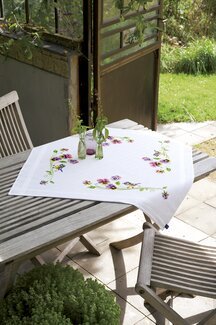 Dug Blåmejser og stedmoderblomster - Vervaco