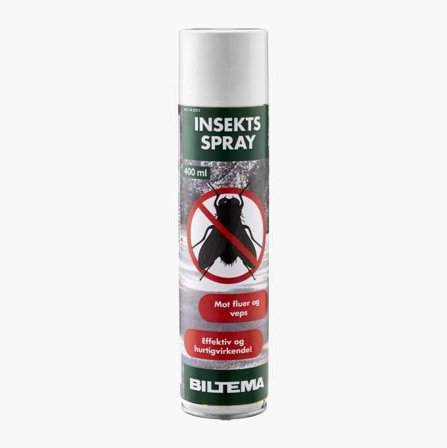 Biltema - Insektsspray 400 ml - Effektiv mot fluer og veps for stue, kjøkken, soverom, stall og andre lukkede rom