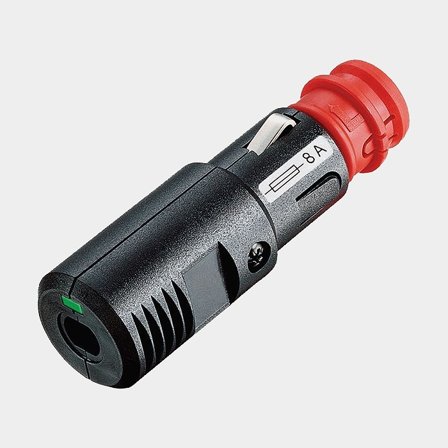 Zástrčka do cigaretové zásuvky Pro Car, 12 / 24 V, 8 A, vhodná pro kabel 2,5 mm², s vestavěnou pojistkou (8 A) a LED diodou