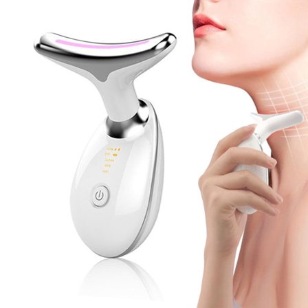 7-farvet LED ansigtsmassager - Bærbar hudplejeenhed (Hvid)